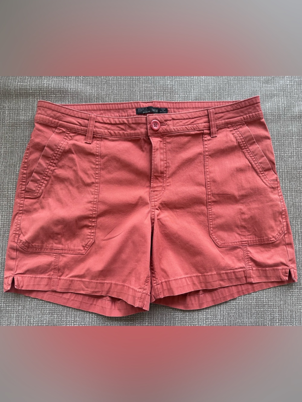 prAna Women’s Coral Organic Cotton Cargo Shorts Size 14/32 Outdoor Hiking